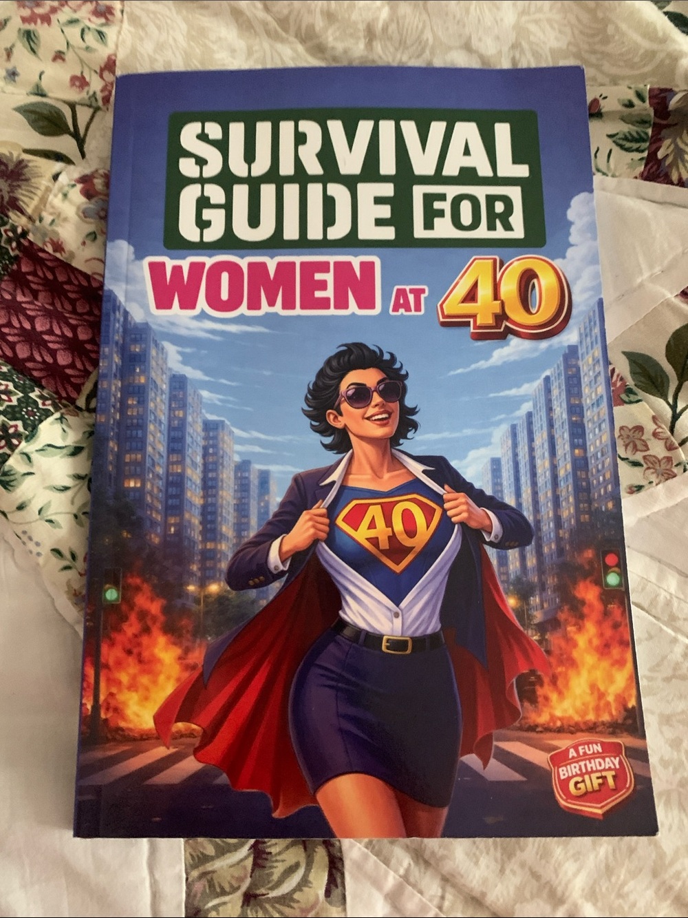 NWT Survival Guide for Women at 40 – Birthday Gift Book (Blue/Pink)